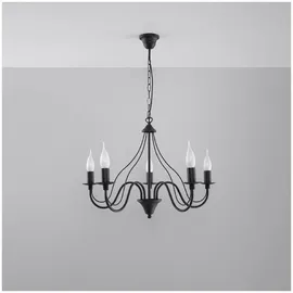 Sollux Minerwa 5-flg. 60 cm schwarz Stahl