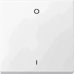 Merten System M Wippe einteilig, Schalter/Taster, polarweiß, glänzend, Kennzeichen 0/1, geeignet für Bussystem-Tasterankopplung