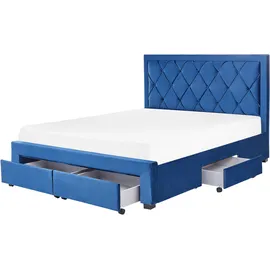 Beliani Lievin 160 x 200 cm Blau
