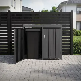 ML-Design Mülltonnenbox 2er 132 x 80 x 116,3 cm anthrazit