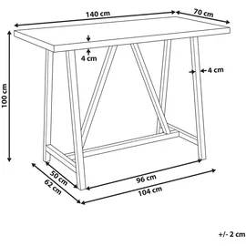 Beliani Talamone Gartentisch 140 x 70 x 100 cm Grau