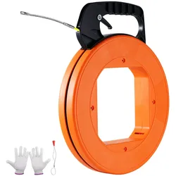 VEVOR Kabeleinziehhilfe Einziehspirale Einziehband 30,5mx4,2mm Fiberglas Kabel