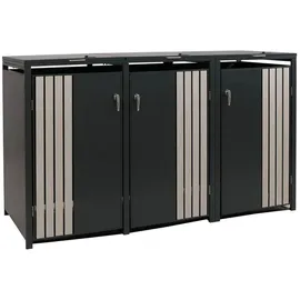 Proregal Mülltonnenverkleidung 122 x 200 x 84 cm schwarz