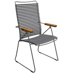Outdoor Stuhl Click verstellbare Rückenlehne dunkelgrau
