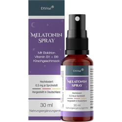 Melatonin Schlafspray mit Baldrian, Vitamin B1+ B6 30 ml Sprühflasche