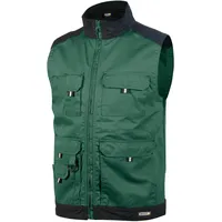 DASSY Zweifarbige Sommerweste, flaschengrün/schwarz, 2XL