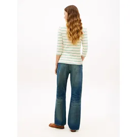Tommy Hilfiger Damen Slim Cody Boat-Nk 3/4Slv Ww0Ww40589, Weiß, XL - XL