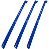 biped 3er Set Kunststoff Schuhlöffel 65 cm mit Haken z1557 (flitter-blau)