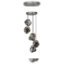 KAWOLA Pendelleuchte EDESSA Hängelampe 5-flammig Glas silber
