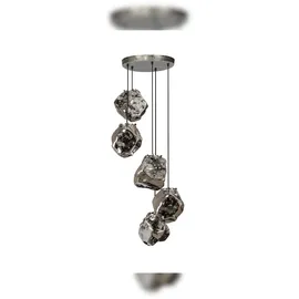 KAWOLA Pendelleuchte EDESSA Hängelampe 5-flammig Glas silber