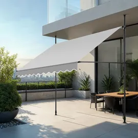 Tectake Klemmmarkise 250 x 180 cm hellgrau