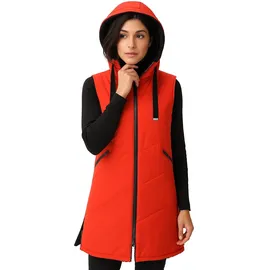 Lpo Steppweste "Mascho", Damen, Gr. 36/38 (M), rot (poppy rot), Web, 100% Polyester, regular fit hüftbedeckend, Westen Steppweste, Wendeweste