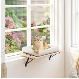 PawHut Heizungsliege, 50x36cm Katzen Katzenliege mit verstellbarer Halterung, Creme