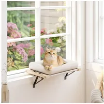 PawHut Heizungsliege, 50x36cm Katzen Katzenliege mit verstellbarer Halterung, Creme