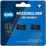 KMC Unisex – Erwachsene 11R DLC Black Kettenverschlussglied für 11-fach Ketten, schwarz,
