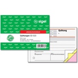 Sigel SD023 Quittungsblock A6 quer, 3x40 Blatt, selbstdurchschreibend, aus nachhaltigem Papier