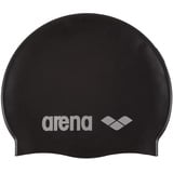 ARENA Unisex – Erwachsene Classic Silicone Badekappe, Black-Silver (55), NS EU