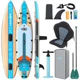 ZLX Stand Up Paddling Board 350x83cm, anfängerfreundliches SUP Board mit Abnehmbarer Mittelfinne für Stabilität oder Geschwindigkeit, Touren Stand Up Paddle für alle Könnerstufen, 200kg Tragkraft