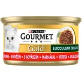 Gourmet Gold Katzenfutter mit Rindfleisch 85 g