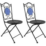Hti-Living Gartenstuhl 2er-Set 39 x 53 x 92,5 cm schwarz