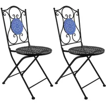 Hti-Living Gartenstuhl 2er-Set 39 x 53 x 92,5 cm schwarz