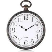 FISHTEC Design-Wanduhr – Taschenuhr Vintage – leicht ablesbar mit großen Ziffern – geeignet für Küche, Büro, Wohnzimmer 30 cm – Schwarz & Kupfer