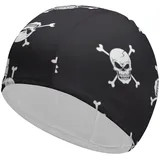 Schwarzer Totenkopf, Unisex-Badekappen, strapazierfähige, Flexible Schwimmkappen für Damen, Herren, Kinder, Erwachsene, Badekappen für kurzes/langes Haar