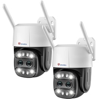 ctronics 6X Hybrid-Zoom Überwachungskamera Aussen WLAN mit Dual-Objektiv, 2 Stück PTZ IP Kamera Outdoor, Personen-/Bewegungserkennung, Auto-Zoom-Tracking, Farb-Nachtsicht, 2-Wege Audio, Alarm, IP66