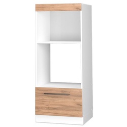 Vicco Mikrowellenumbauschrank Küchenhochschrank Fame-Line 60 cm Weiß Eiche weiß