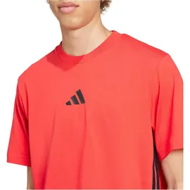 adidas Essentials 3-Streifen Single Jersey Kurzarm-T-Shirt Pure Ruby / Black S