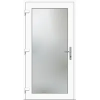 Nebeneingangstür nach Maß "EMILY-M" 74 mm Vollglas Weiß RAL 9016 beidseitig außen öffnend DIN links