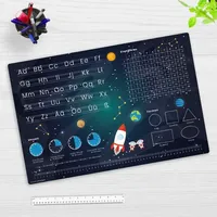 cover-your-desk Schreibtischunterlage für Kinder Weltraum Schulanfang - abc und einmaleins, aus hochwertigem Vinyl , 60 x 40 cm