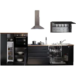 BASIC by Balculina Yourkitchen Küchenblock 320 cm, wahlweise mit E-Geräten, schwarz