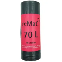 Müllbeutel Natura Biomat reMat Recyclingsäcke 70 L 10 Stück/Rolle, Material aus 100% Recycling, 580 x 1000 mm