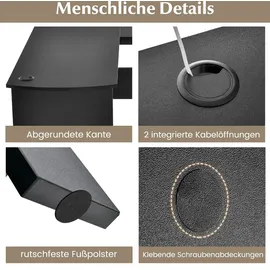 Costway Schreibtisch L-Form, 130... x 130 x 74 cm Schwarz