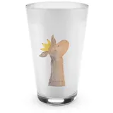 Mr. & Mrs. Panda Glas Lamakopf König - Transparent - Geschenk, Alpaka, Latte Macchiato, Pap, Premium Glas, Inspirierende Sprüche