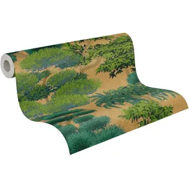 A.S. Création Vliestapete Urwald Motiv Dschungel Tropen 10 m x 0,53 m 791612 Gold/Grün