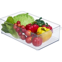 Relaxdays Kühlschrank Organizer, Aufbewahrung von Lebensmitteln, HBT: 10x20,5x36,5 cm,