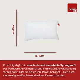 POWER INN Kissenbezug 40 x 60 cm Weiss