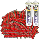 ConToo Set Betonnägel 25mm 2000Stück HB42 + 2 x Gaspatrone HB33 für Stiftnagler