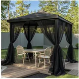 Jibenhome Moskitonetz Outdoor Vorhang,Moskitonetz für Innen und Außen,DIY (1 St), für Garten Balkon Schwarz Patio Porch Garten Pool Wohnzimme schwarz 160 cm x 305 cm