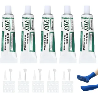 5 Pcs Socken Stopper Flüssigkeit Sockenstopp Sock Stop Sockenstopper Flüssig Sockenstopper Zum Aufbügeln Mit Unterstützende Tools Geeignet für Socken, Handschuhe, Teppiche Usw(50ml)