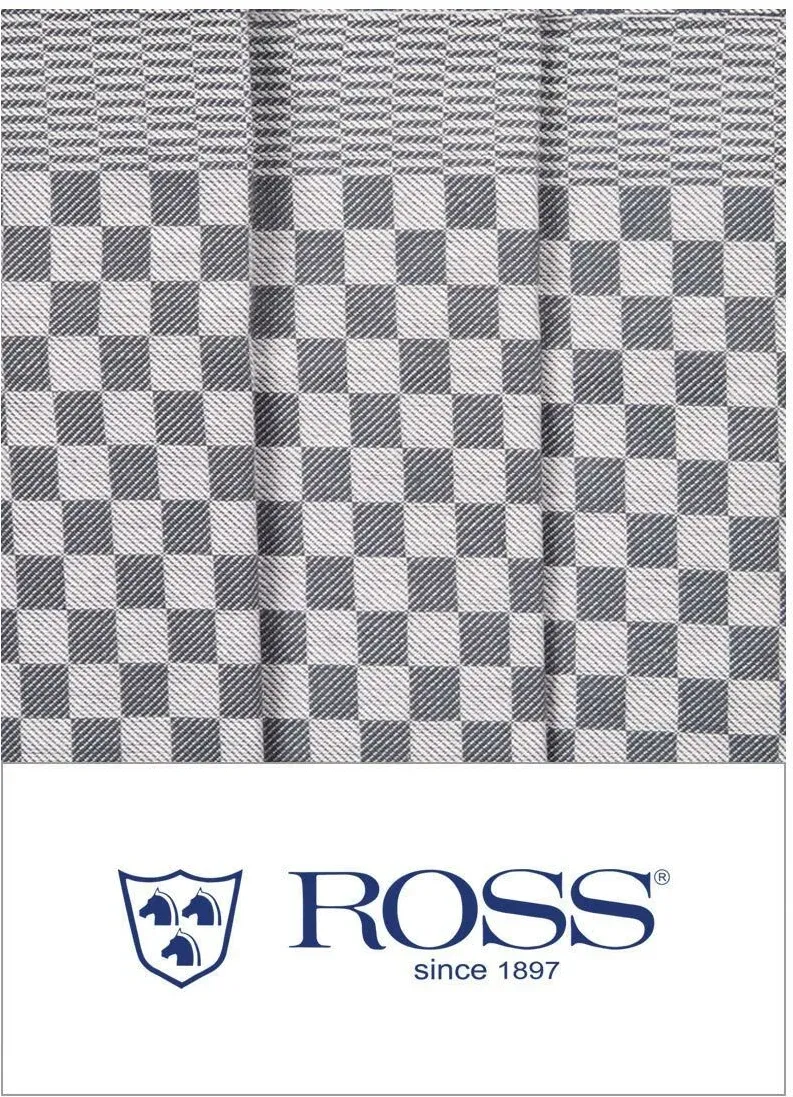 Ross 3er Pack Baumwoll-Geschirrtücher Gebild 45x65 cm | grau - grau