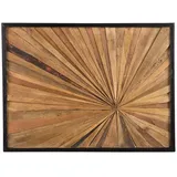 Beliani Wanddekoration Teakholz 60 x 80 cm rechteckig Modern