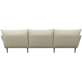 DOMO collection Ecksofa DOMO COLLECTION "Leuven modern mit schmalen Armlehnen, Breite 282 cm, L-Form", beige (creme), B:282cm H:86cm T:159cm, 100% Polyester, Sofas, Ecksofa, angenehm feste Polsterung, bodenfrei, 19 cm hohe Holzfüße