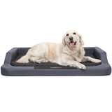 Hobbydog XXL Melgrc2 Hobbydog XXL 120 X 80 (R3) Hundebett Medico Lux (Kunstleder) Grau - Schwarz Mit Ortopädische Viscomatte, XXL, Grau - Schwarz