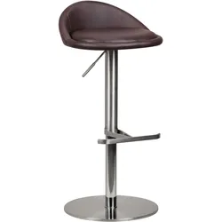 KADIMA DESIGN Barhocker DONAU, höhenverstellbar, halbrunde Rückenlehne, Edelstahl, max. 110 kg Belastung