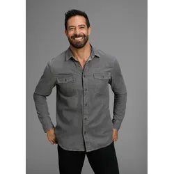 Jeanshemd, Western Stil, Gr. 43/44 (XL) - N-Gr, grau, , 42844760-43 N-Gr