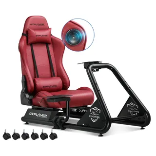 GTPLAYER Simulator Cockpit, SIM Racing Cockpit, rennsimulator lenkradständer mit Lautsprechern, Lenkrad und Pedalablage