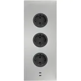 Caressi Schuko-Steckdose 3ST29 Edelstahl 2 St.